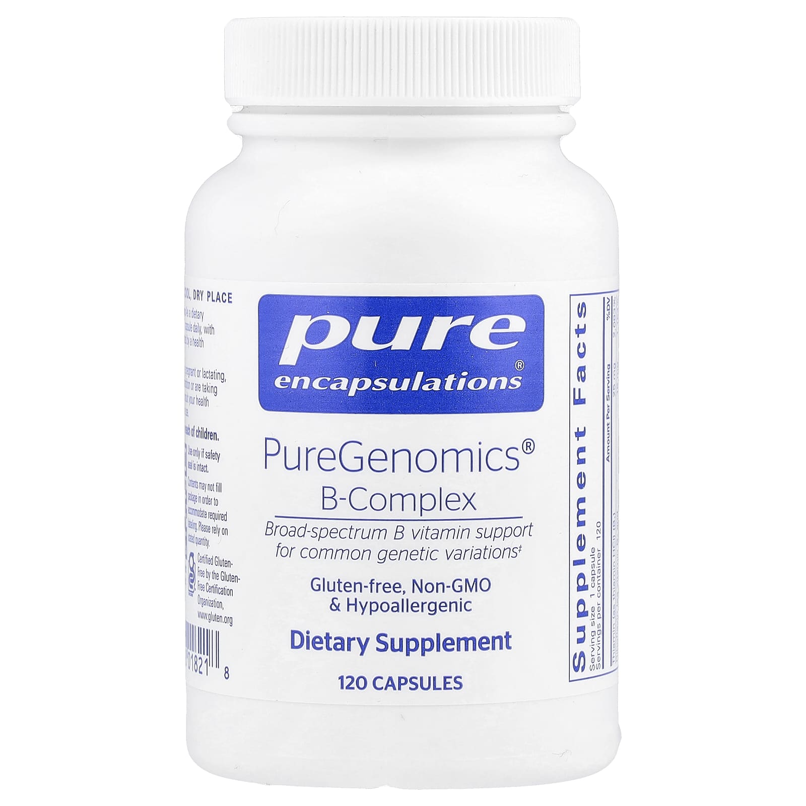 Pure Encapsulations, PureGenomics® B-Complex , 120 Capsules - Image 1