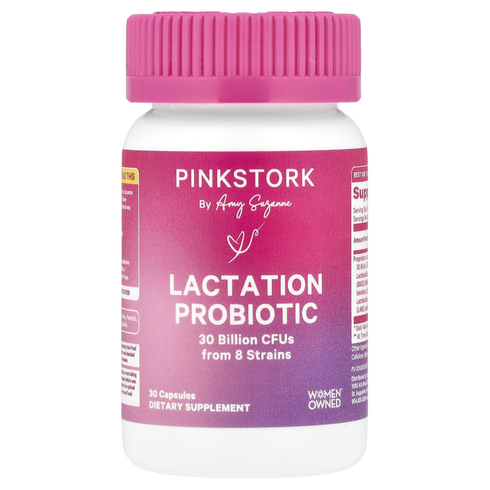 Pink Stork, Lactation Probiotic, 30 Billion CFUs, 30 Capsules - Image 1