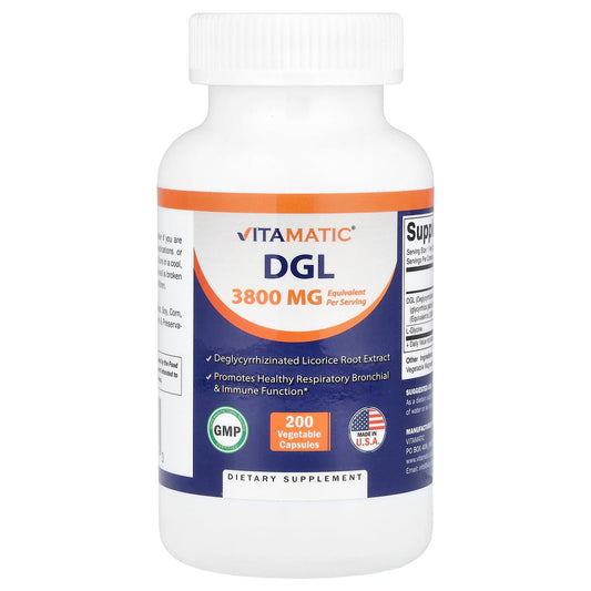 Vitamatic, DGL, 200 Vegetable Capsules - Image 1
