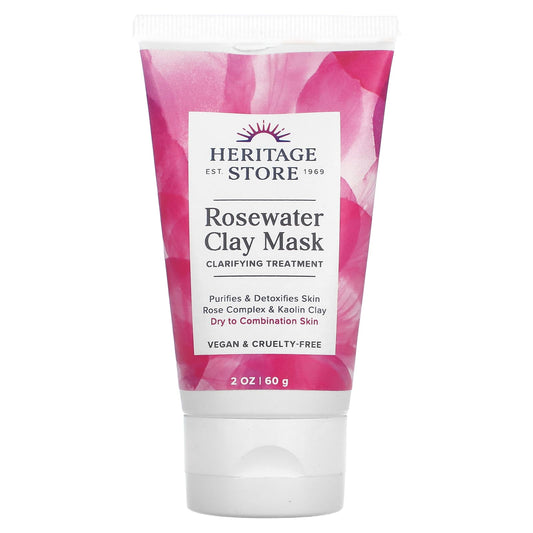 Rosewater Clay Mask for Dry to Combination Skin - Vegan & Cruelty Free - Image 1