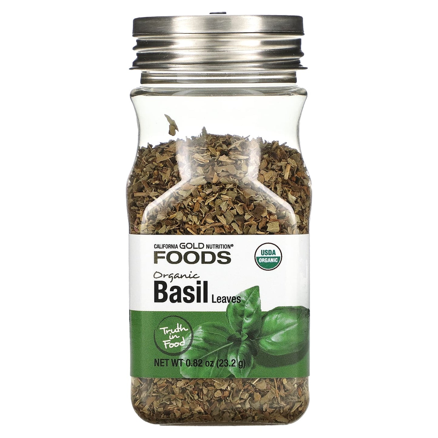 California Gold Nutrition Organic Basil Leaves, 0.82 oz - Non-GMO & Gluten-Free - Image 1