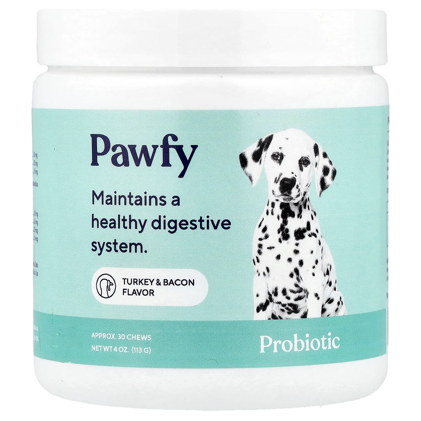 Pawfy, Probiotic, For Dogs, 6 Months+, Turkey & Bacon, 30 Chews, 4 oz (113 g) - Image 1