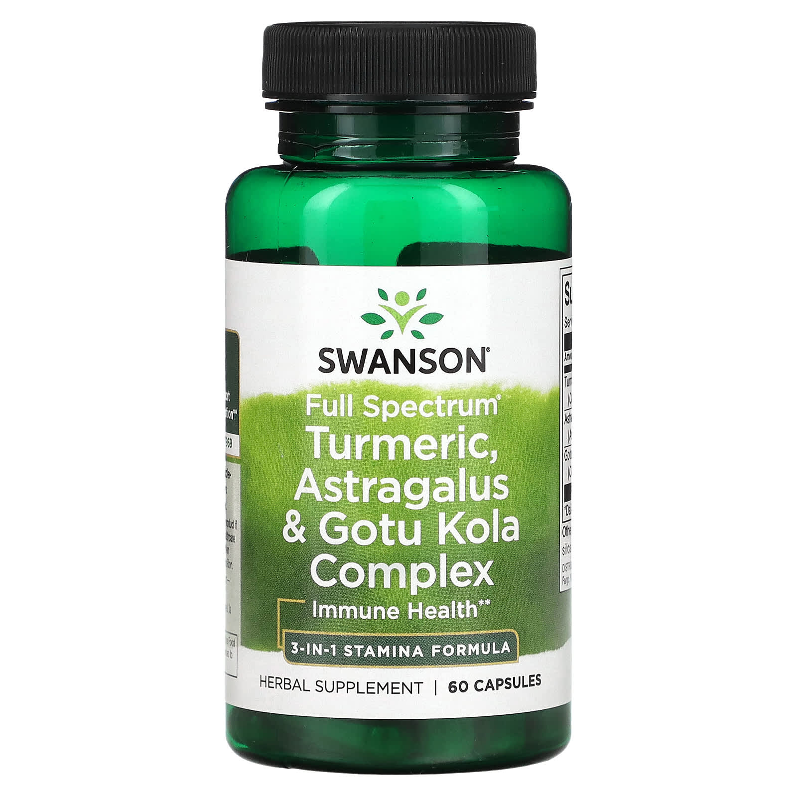Swanson, Full Spectrum Turmeric, Astragalus & Gotu Kola Complex, 60 Capsules - Image 1