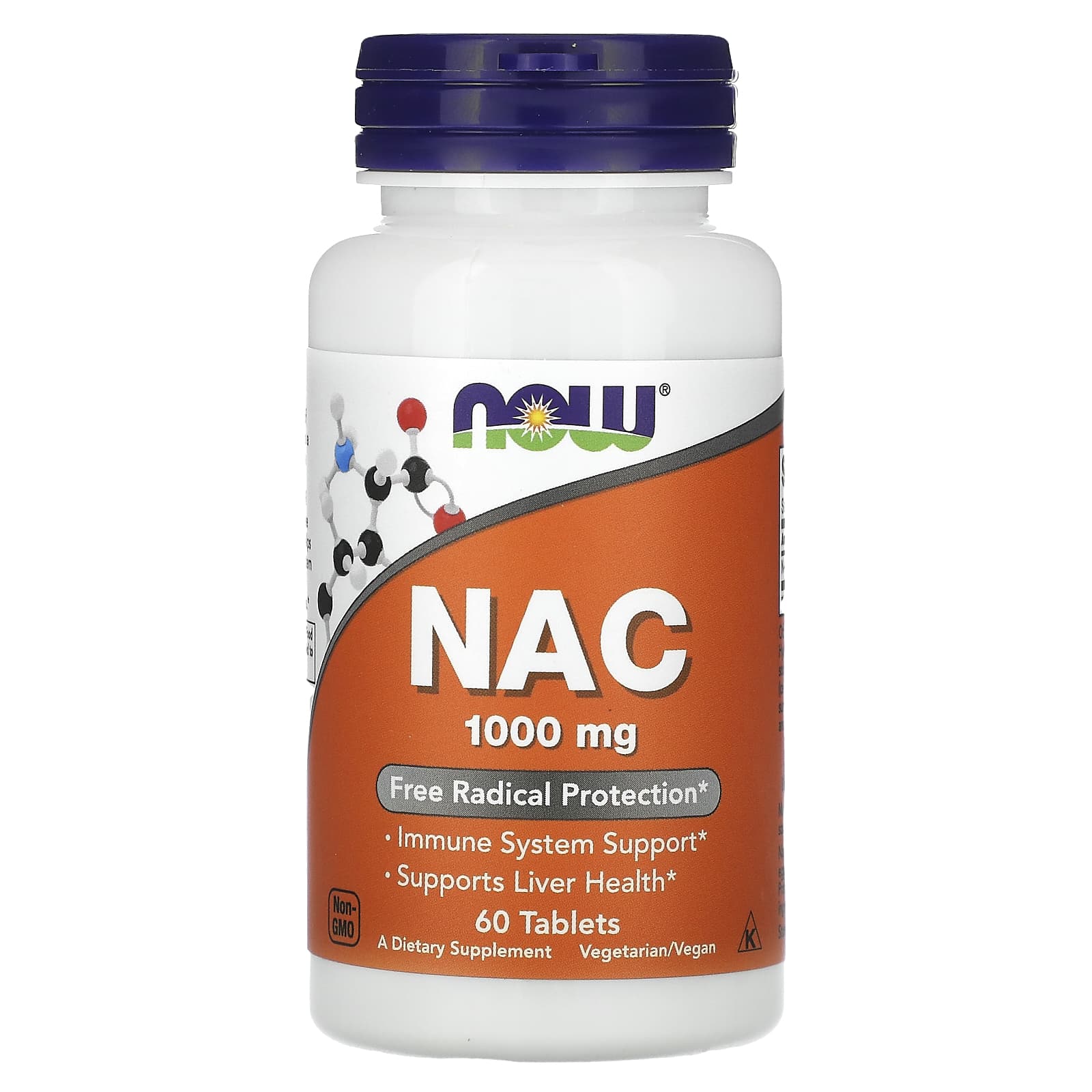 NOW Foods, NAC, 1,000 mg, 60 Tablets - Image 1