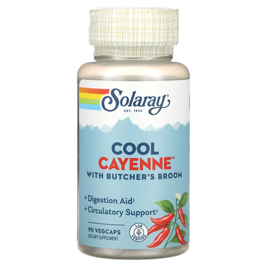 Solaray, Cool Cayenne With Butcher's Broom, 90 VegCaps - Image 1