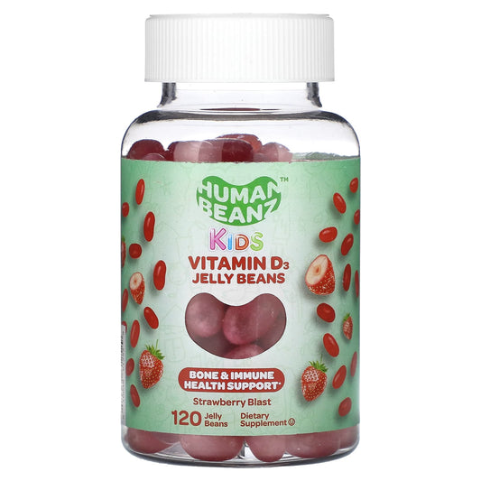 Strawberry Blast Vitamin D3 Jelly Beans for Kids - 120 Count - Image 1