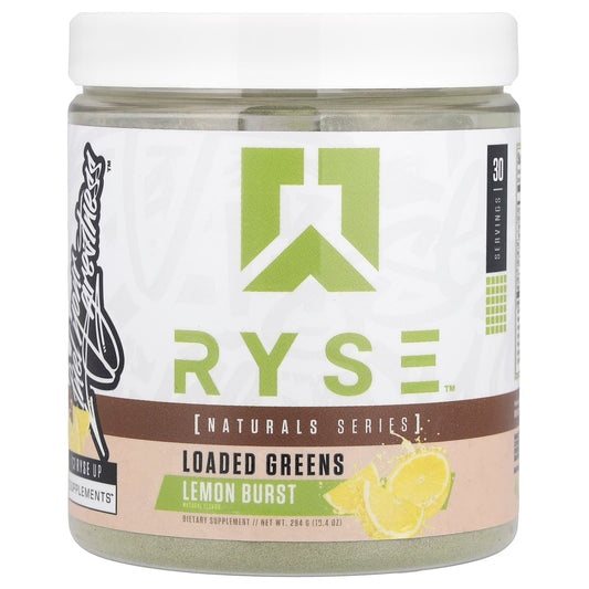 RYSE, Natural Series, Loaded Greens, Lemon Burst, 10.4 oz (294 g) - Image 1