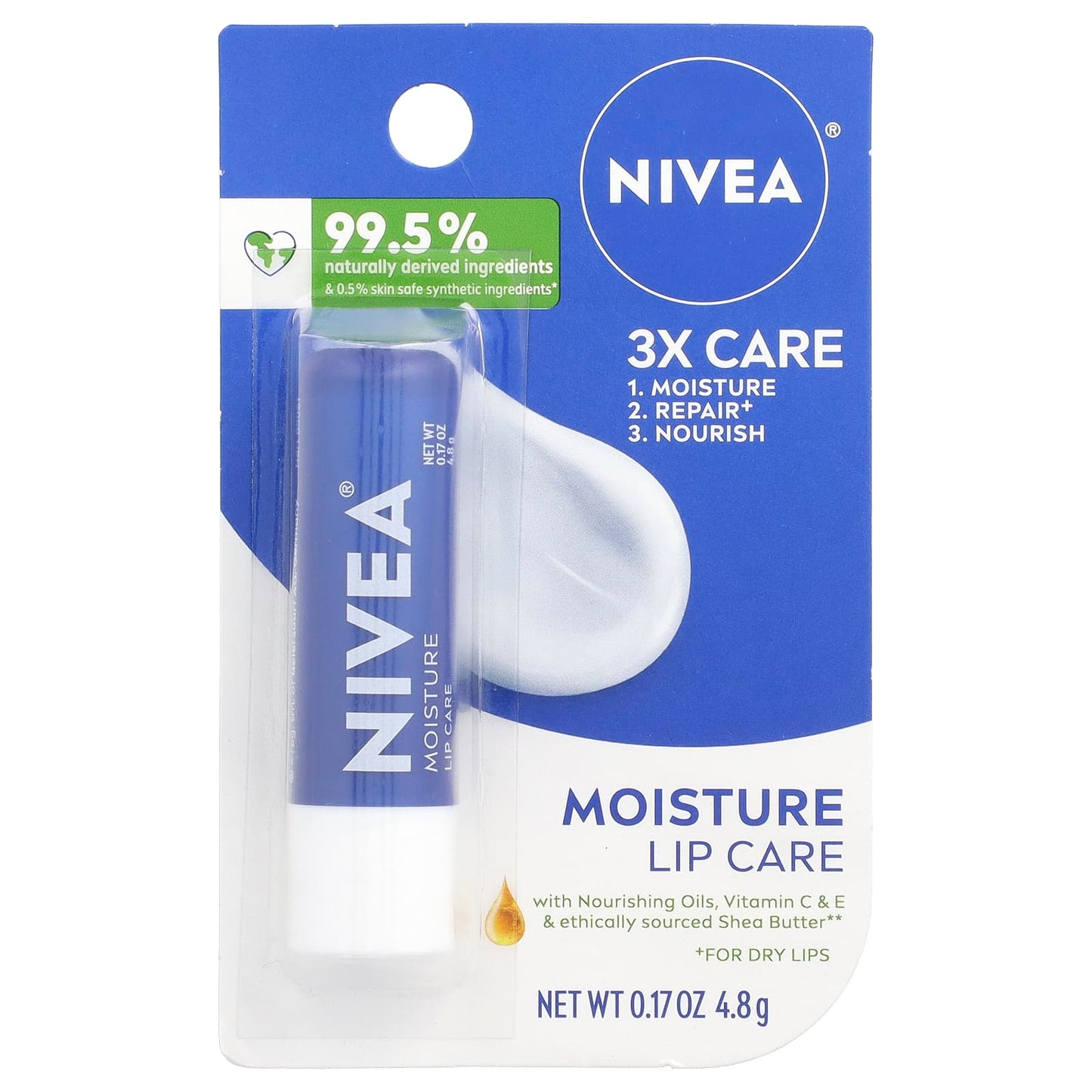 Nivea, Moisture Lip Care, 0.17 oz (4.8 g) - Image 2
