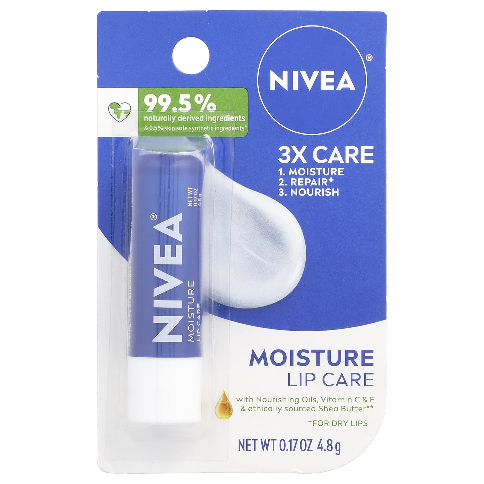 Nivea, Moisture Lip Care, 0.17 oz (4.8 g) - Image 2