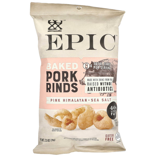 Baked Pork Rinds with Pink Himalayan & Sea Salt by Epic Bar - Image 1