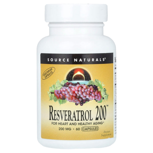 Source Naturals, Resveratrol 200™, 200 mg, 60 Capsules - Image 1