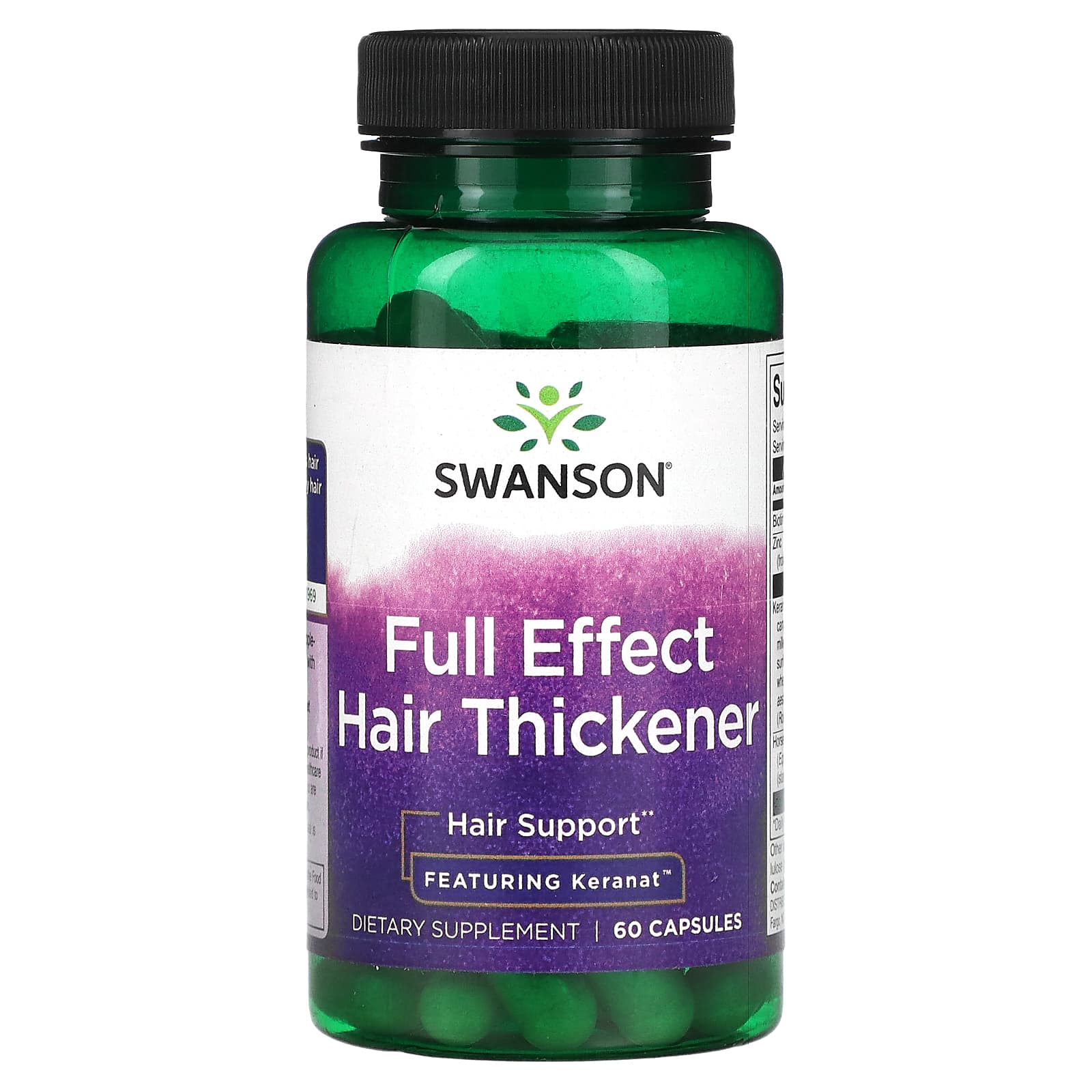 Swanson, Full Effect Hair Thickener, 60 Capsules - Image 1