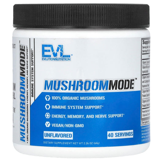 EVLution Nutrition MushroomMode Unflavored - Boost Immunity & Energy - Image 1