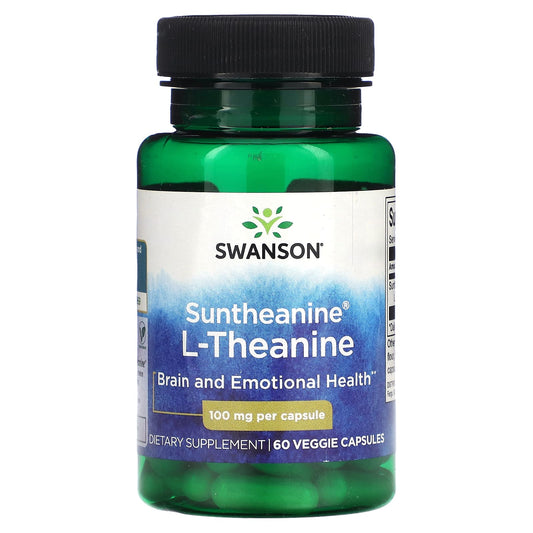 Swanson, Suntheanine L-Theanine, 100 mg, 60 Veggie Capsules - Image 1