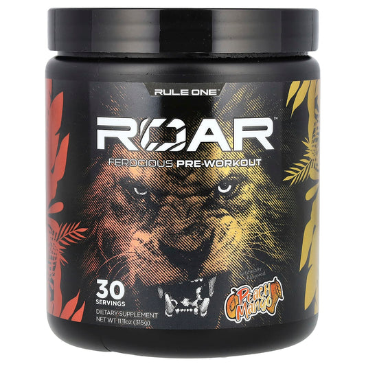 Rule One Proteins, Roar, Ferocious Pre-Workout, Peach Mango, 11.11 oz (315 g) - Image 1