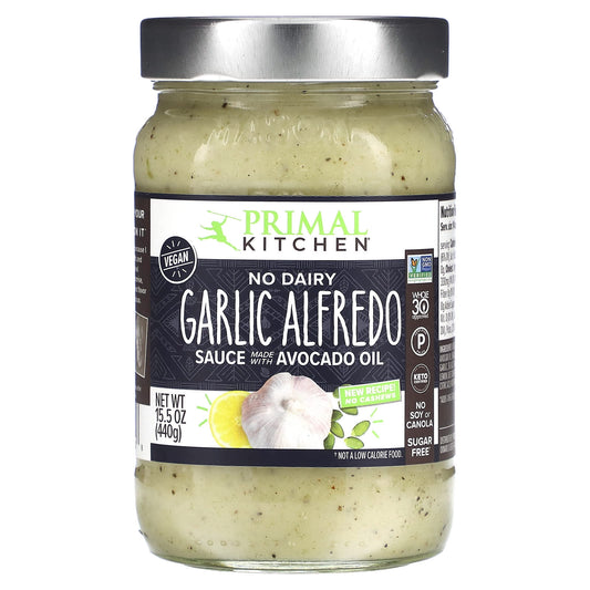 Primal Kitchen, No Dairy Garlic Alfredo Sauce Made With Avocado Oil, 15.5 oz (440 g) - Image 1