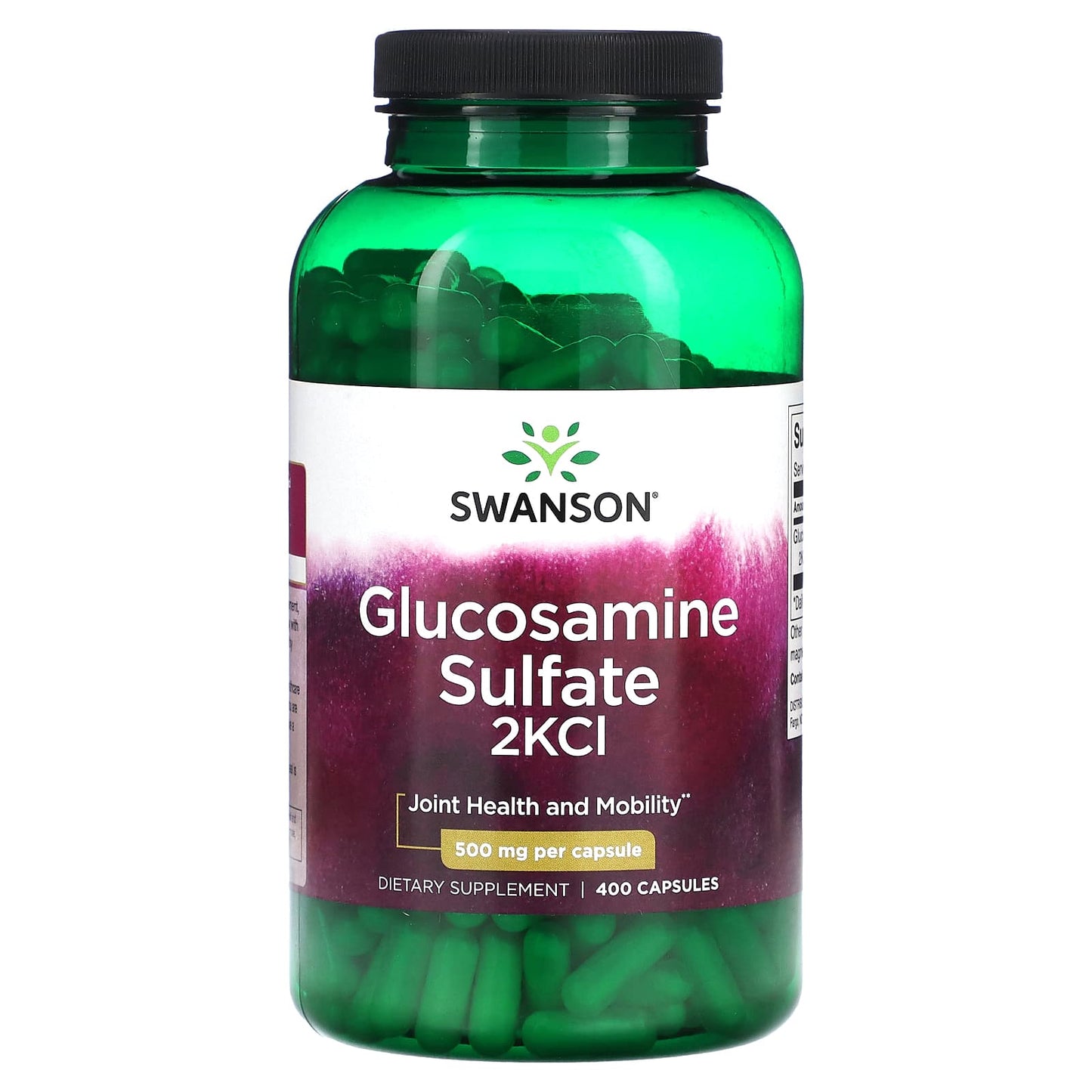 Swanson, Glucosamine Sulfate 2KCI, 500 mg, 400 Capsules - Image 1