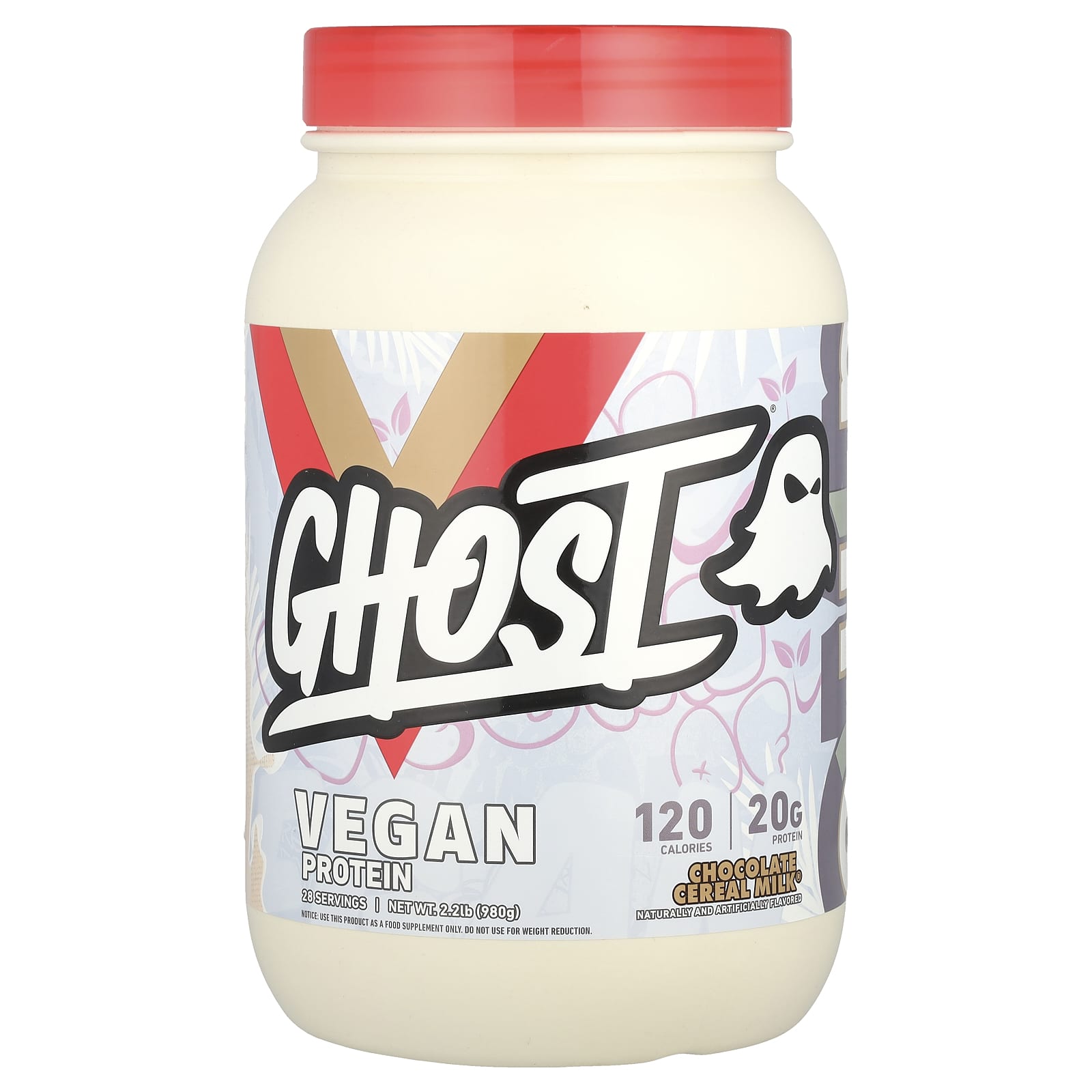 Ghost Vegan Protein, Chocolate Cereal Milk, 2.2 lb - 20g Protein Powder - Image 1