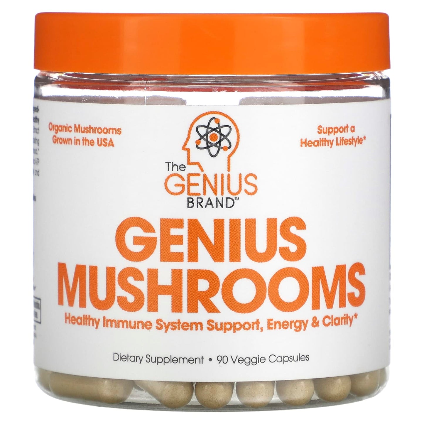 The Genius Brand, Genius Mushrooms, 90 Veggie Capsules - Image 1