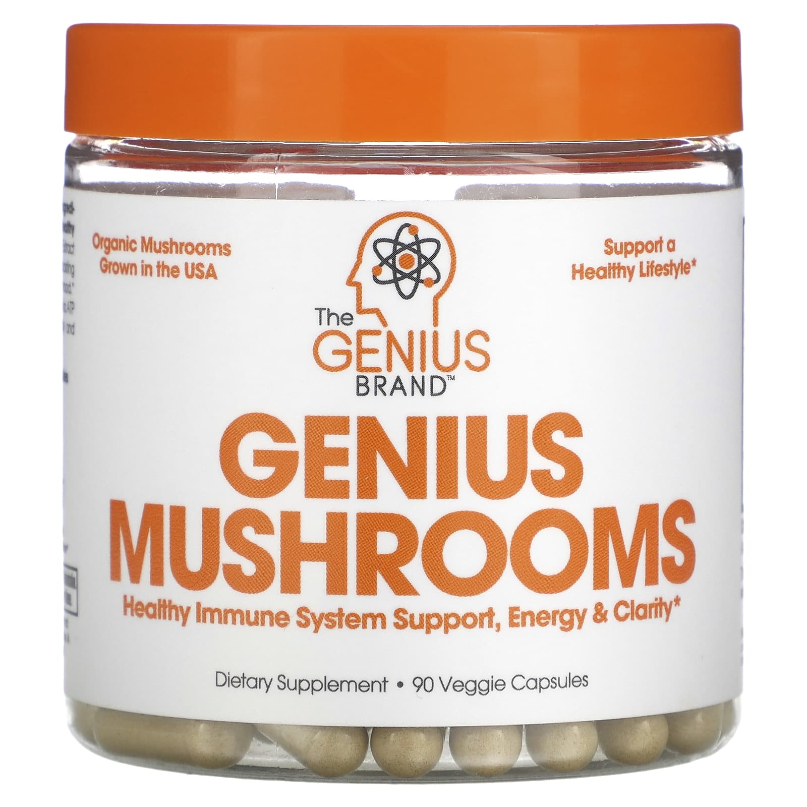 The Genius Brand, Genius Mushrooms, 90 Veggie Capsules - Image 1
