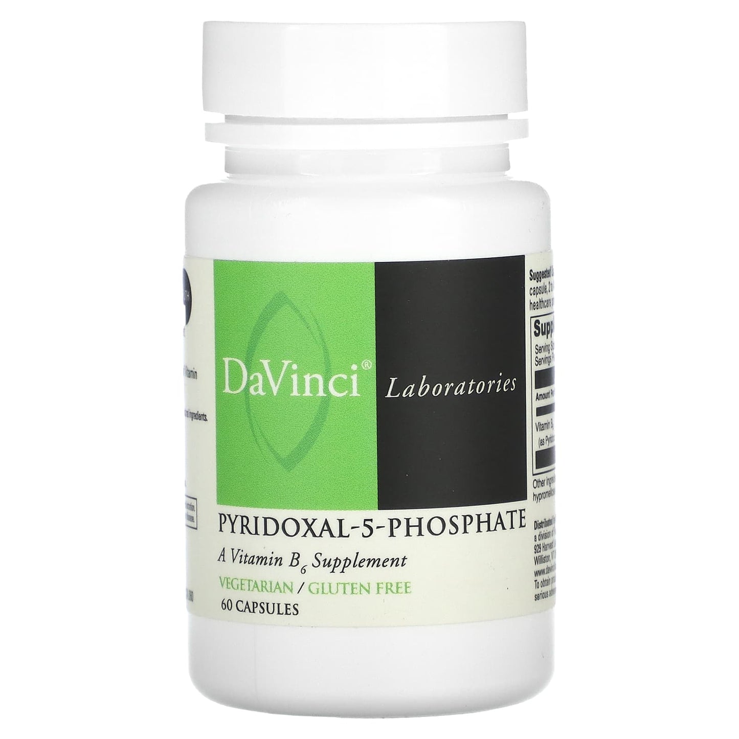 Pyridoxal-5-Phosphate Vitamin B6 Supplement by DaVinci Laboratories, 60 Capsules - Image 1