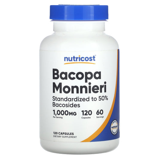 Nutricost, Bacopa Monnieri, 120 Capsules (500 mg per Capsule) - Image 1