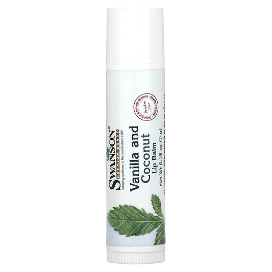 Swanson, Lip Balm, Vanilla and Coconut, 0.18 oz (5 g) - Image 1