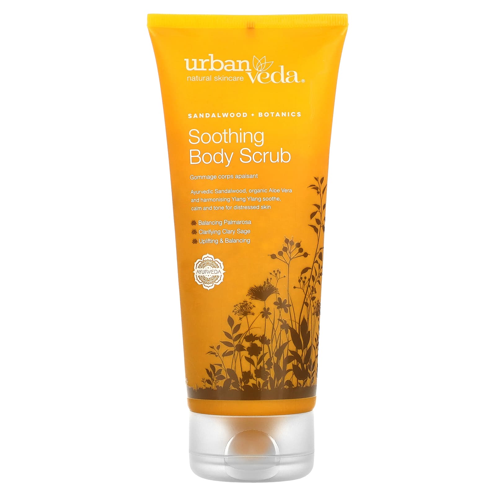 Urban Veda, Soothing Body Scrub, Sandalwood Botanics, 6.8 fl oz (200 ml) - Image 1