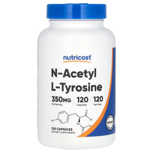 Nutricost, N-Acetyl L-Tyrosine, 350 mg, 120 Capsules - Image 1