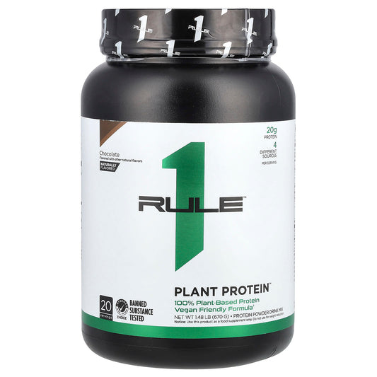 Rule One Proteins, Plant Protein Powder Drink Mix, Chocolate, 1.48 lb (670 g) - Image 1