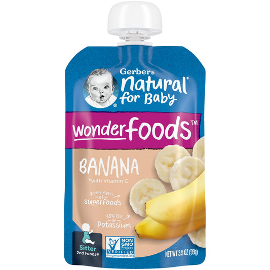 Gerber Natural for Baby 2nd Foods Banana Puree, 3.5 oz (99 g) - Image 1