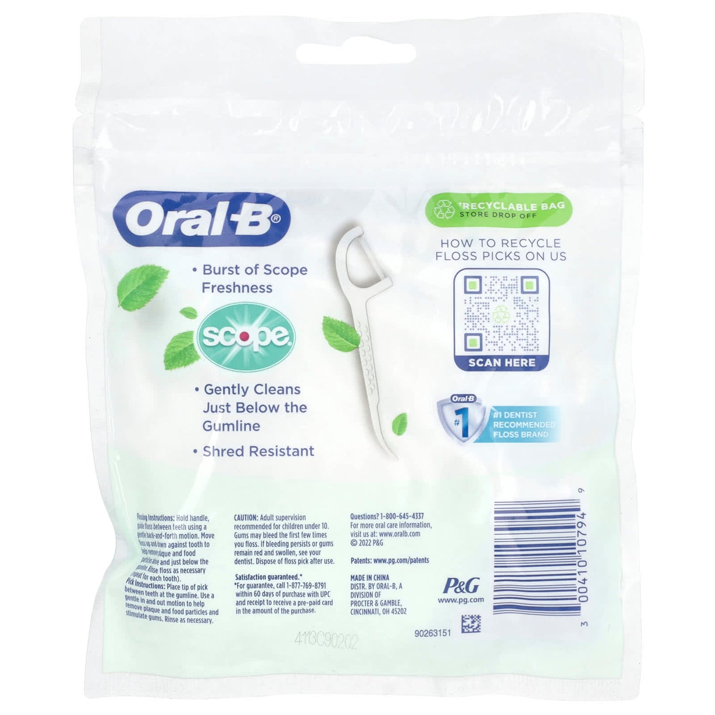 Oral-B, Scope Floss Picks, Fresh Mint, 75 Floss Picks - Image 2