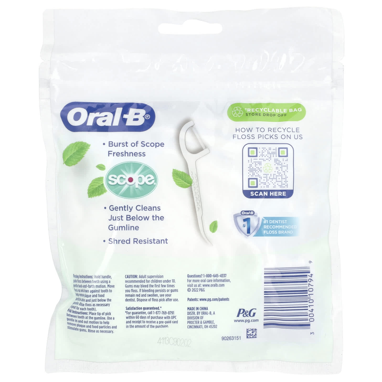 Oral-B, Scope Floss Picks, Fresh Mint, 75 Floss Picks - Image 2