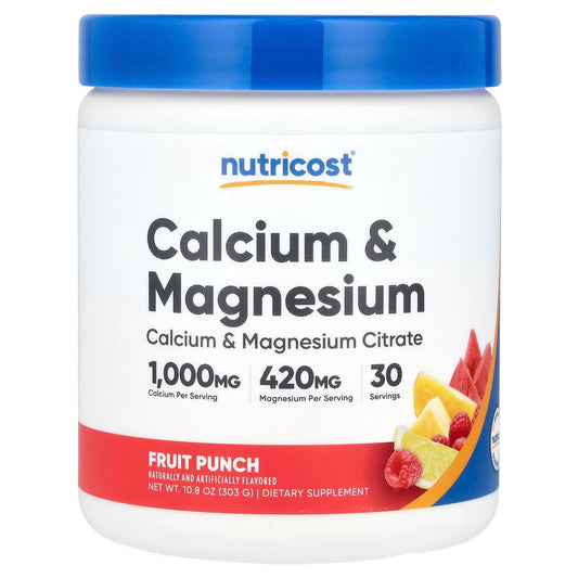 Nutricost, Calcium & Magnesium, Fruit Punch , 10.8 oz (303 g) - Image 1