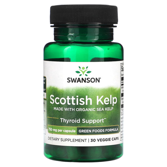 Swanson, Scottish Kelp, Made With Organic Sea Kelp, 750 mg, 30 Veggie Capsules - Image 1
