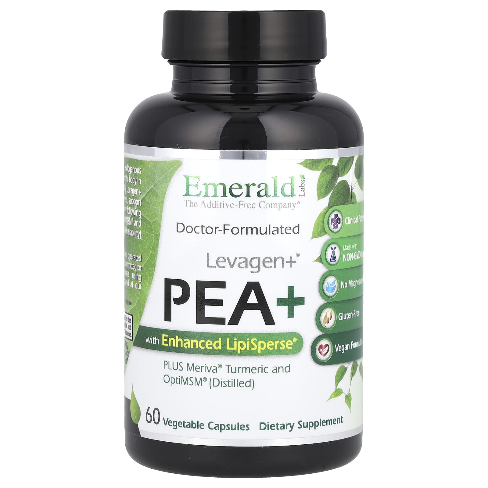 Levagen+ Pea+ with Enhanced LipiSperse, 60 Capsules for Joint Support - Image 1