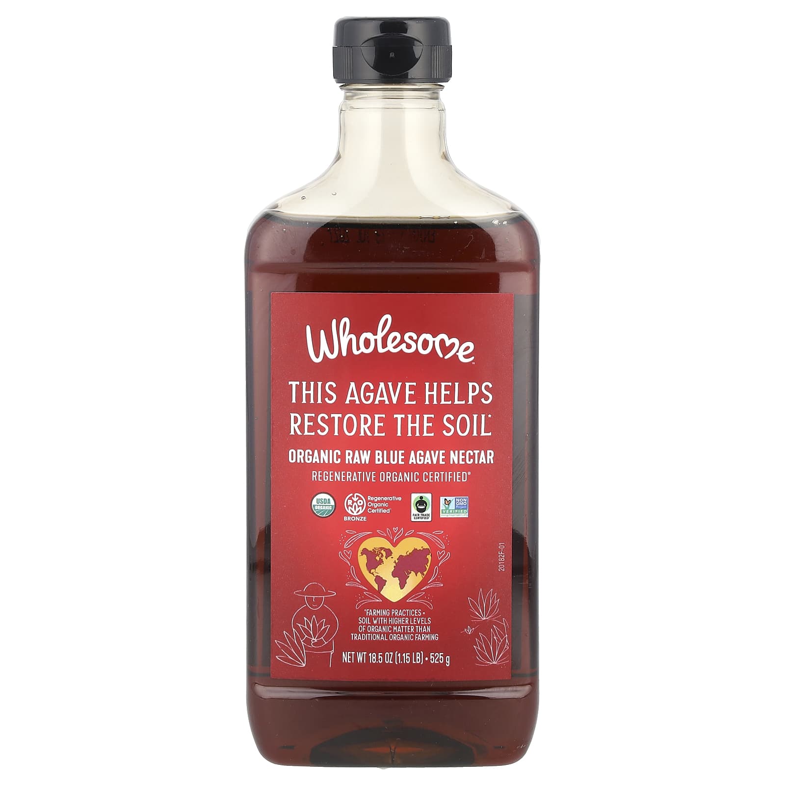 Wholesome Sweeteners, Organic Raw Blue Agave Nectar, 18.5 oz (525 g) - Image 1