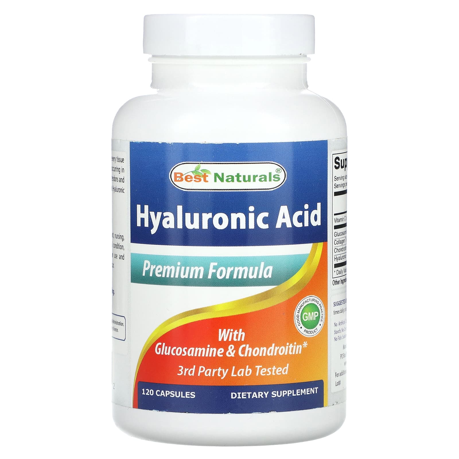 Hyaluronic Acid Supplement with Glucosamine & Chondroitin by Best Naturals - Image 1