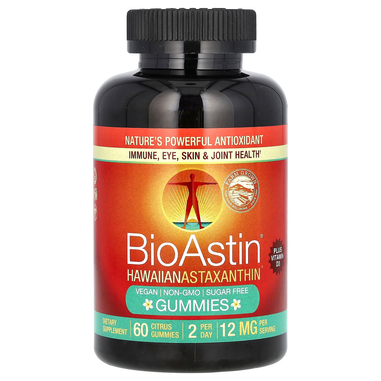 Nutrex Hawaii, BioAstin, Hawaiian Astaxanthin Gummies, Citrus, 60 Gummies - Image 1