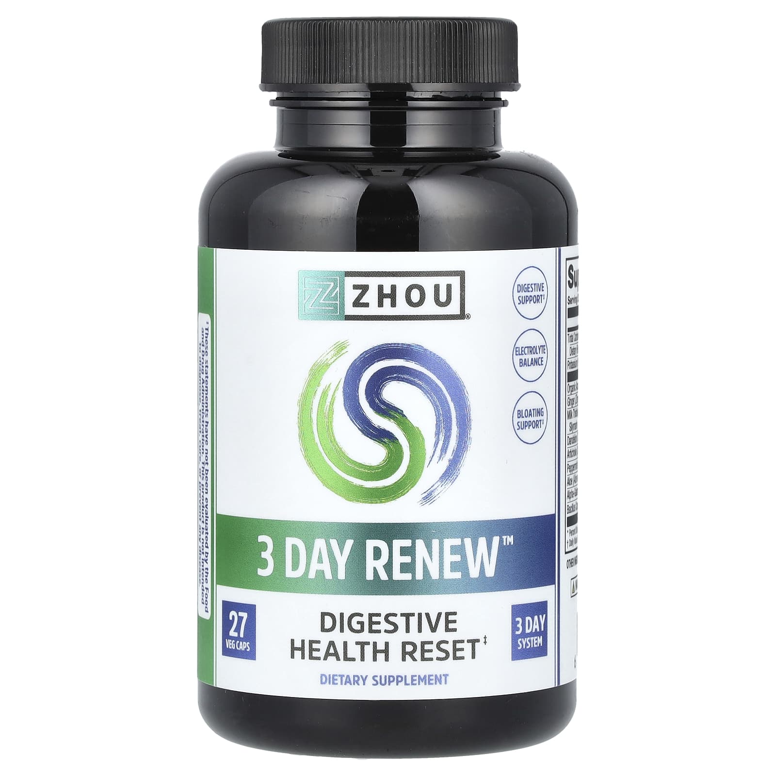 Zhou Nutrition, 3 Day Renew, Digestive Health Reset, 27 Veg Caps - Image 1
