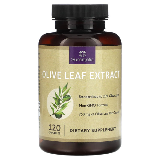 Sunergetic, Olive Leaf Extract, 750 mg, 120 Capsules - Image 1