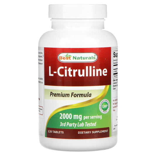 Boost Nitric Oxide with Best Naturals L-Citrulline 120 Tablets, 1000mg - Image 1
