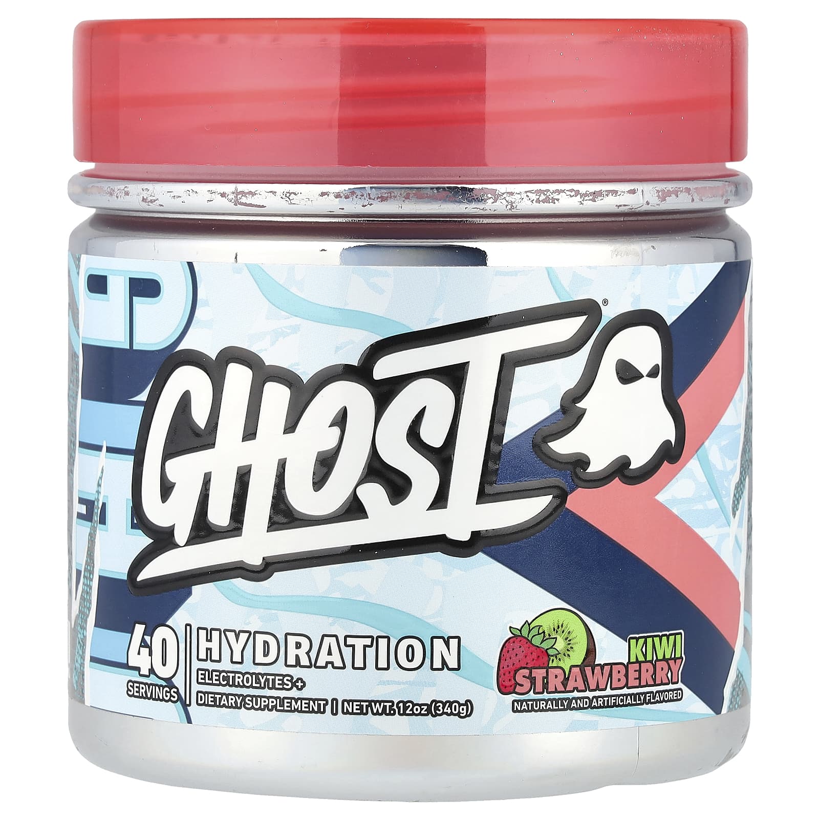 Ghost Hydration Kiwi Strawberry Electrolyte Supplement, 12 oz (340g) - Image 1