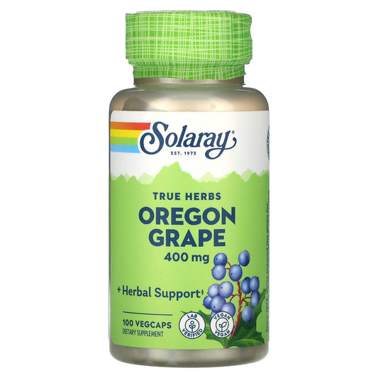 Solaray, True Herbs, Oregon Grape, 400 mg, 100 VegCaps - Image 1