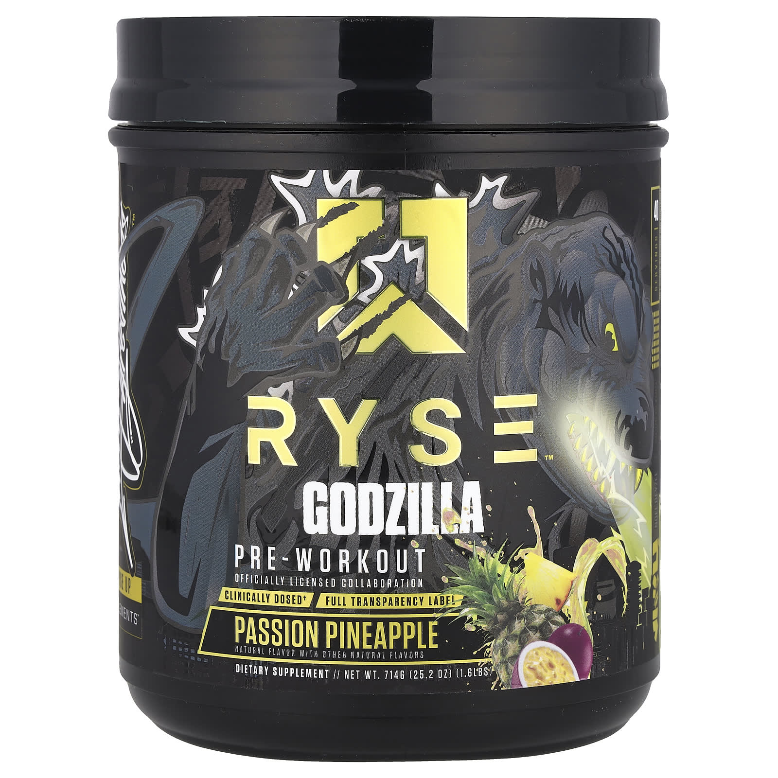 RYSE, Godzilla, Pre-Workout, Passion Pineapple, 1.6 lbs (714 g) - Image 1