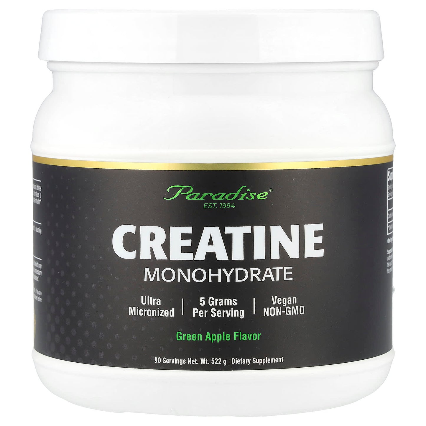 Paradise Herbs, Creatine Monohydrate, Green Apple, 522 g - Image 1