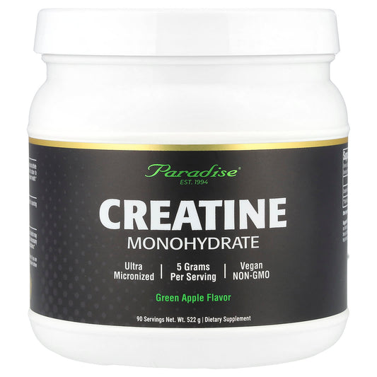 Paradise Herbs, Creatine Monohydrate, Green Apple, 522 g - Image 1