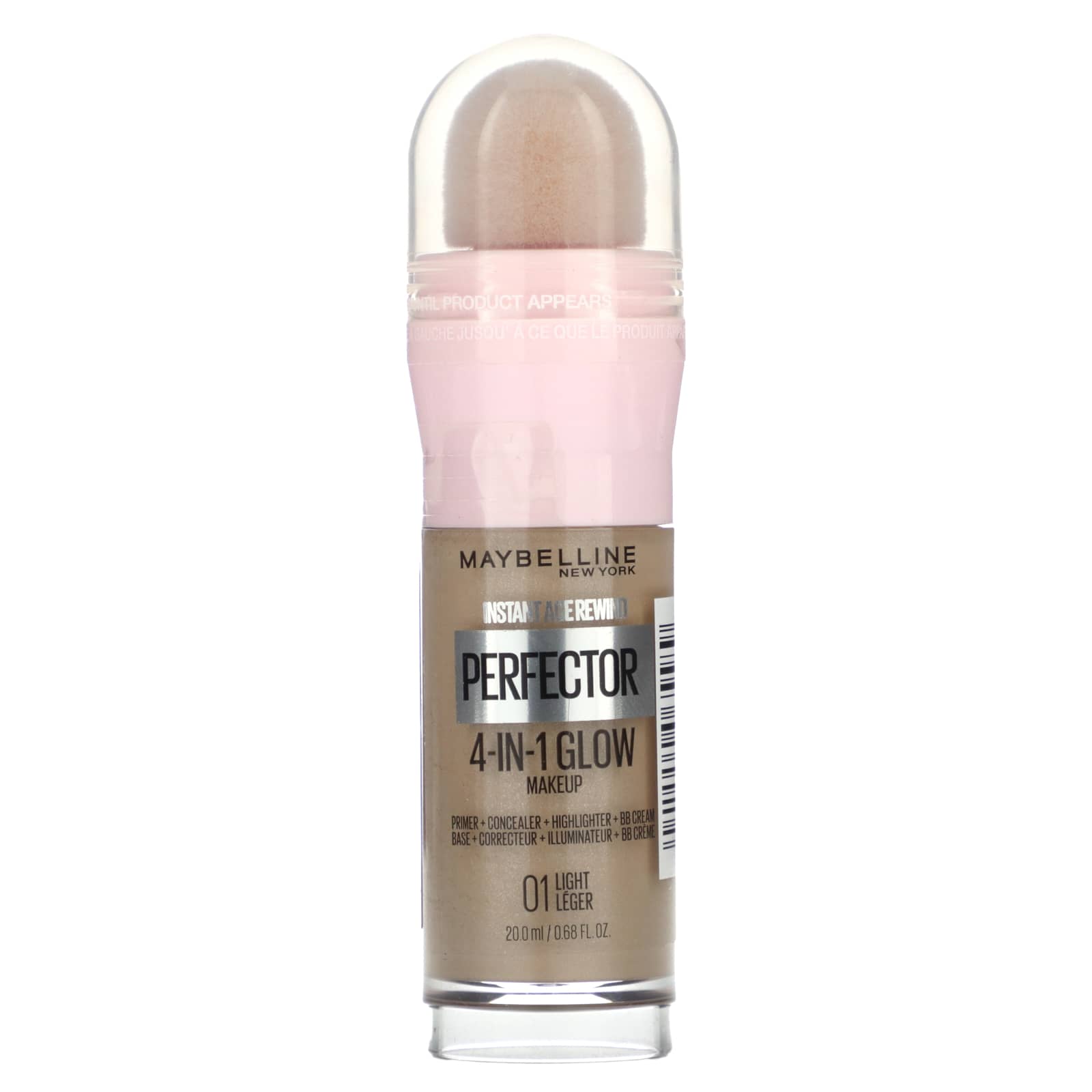 Maybelline, Instant Age Rewind, Perfector 4-in-1 Glow Makeup, 01 Light, 0.68 fl oz (20 ml) - Image 1
