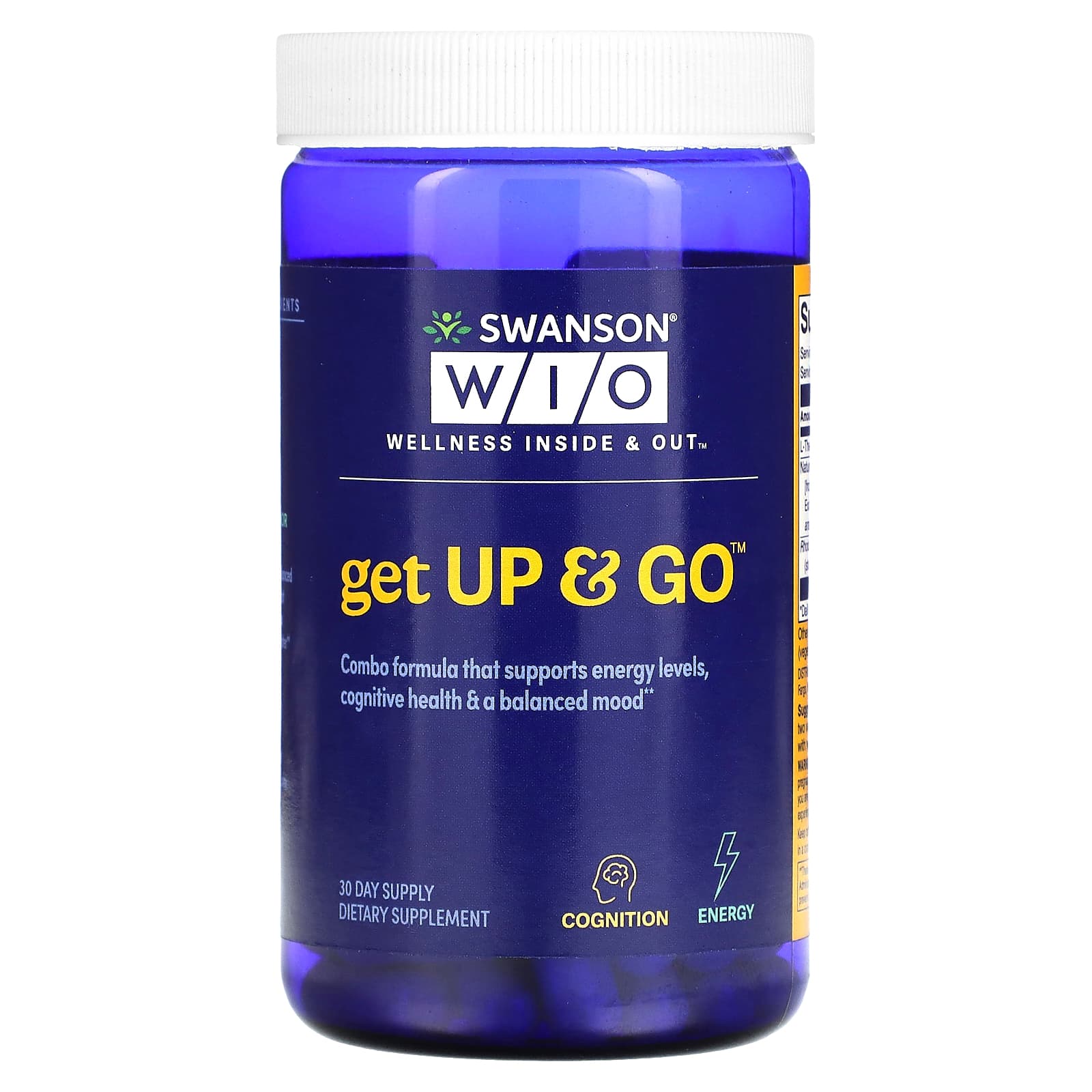 Swanson WIO, Get Up & Go, 60 Vegetarian Capsules - Image 1