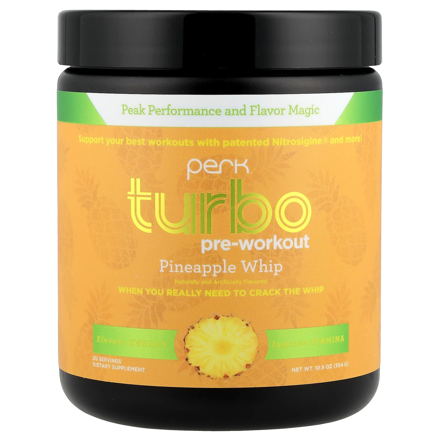 Perk Energy, Turbo, Pre-Workout, Pineapple Whip, 10.9 oz (304 g) - Image 1